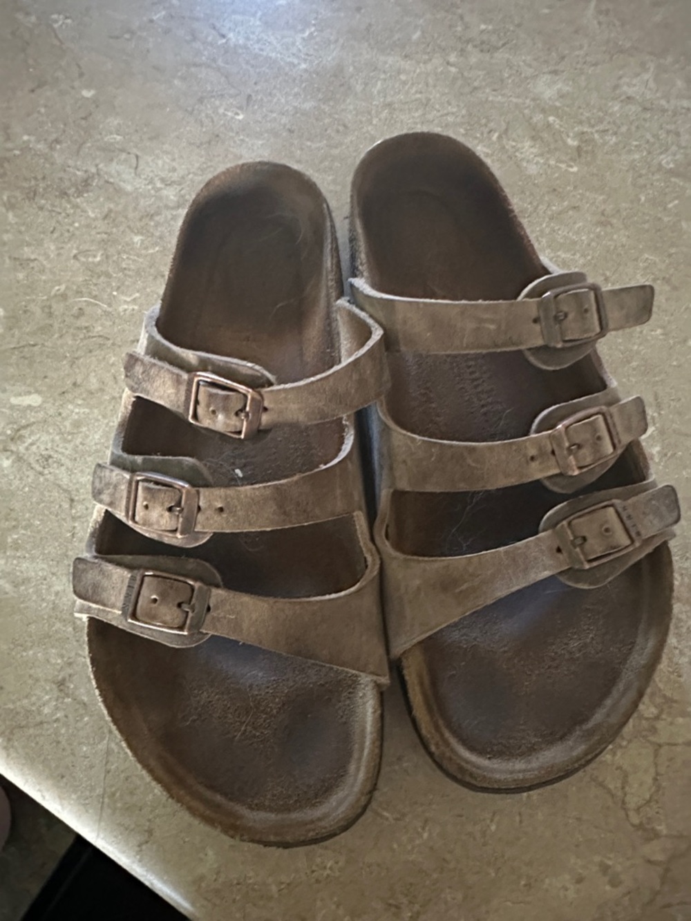 Birkenstock Three-Strap Suede Sandals in Brown Taupe - Picture 5 of 5